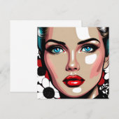 Pop Art Ai Stripboek Vrouwengezicht (Voorkant / Achterkant)
