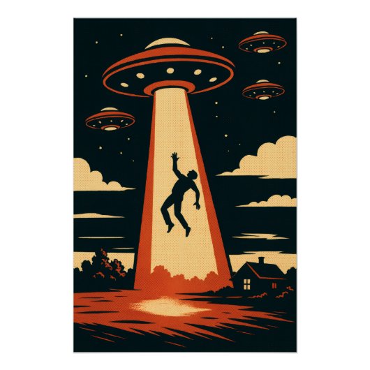 Pop Art Alien Abduction Perfect Poster (Voorkant)