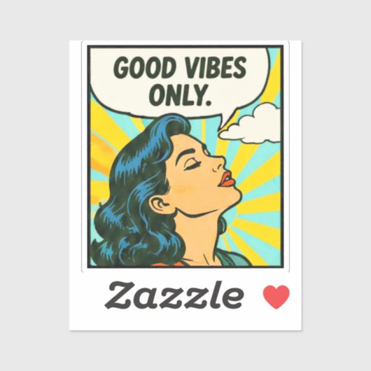 Pop Art “Alleen Goede Vibes” Sticker (Vel)