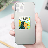 Pop Art “Alleen Goede Vibes” Sticker (Telefoon)