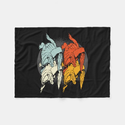 Pop Art Alligator Crocodile Fleece Deken (Voorkant (Horizontaal))