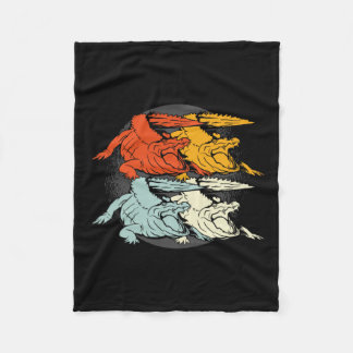 Pop Art Alligator Crocodile Fleece Deken