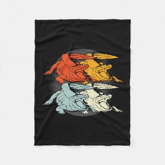 Pop Art Alligator Crocodile Fleece Deken (Voorkant)