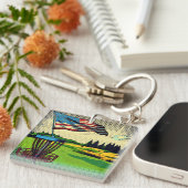  Pop Art American Flag Disc Golf Sleutelhanger (Voorkant Rechts)