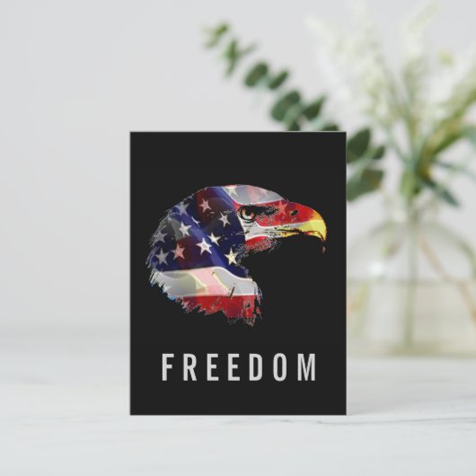 Pop Art American Flag Eagle Freedom Patriot Briefkaart (Staand voorkant)