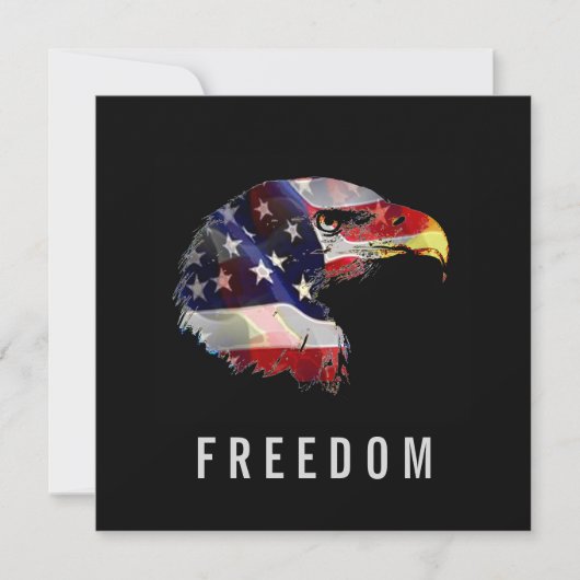 Pop Art American Flag Eagle Freedom Patriot Card (Voorkant)