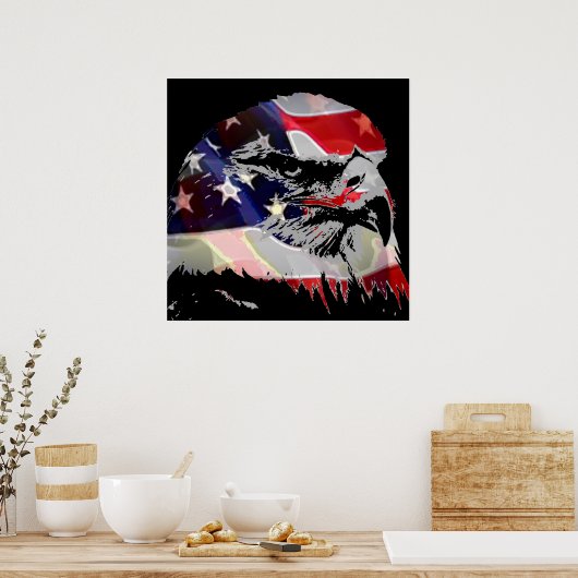 Pop Art American Flag Eagle Leadership Poster (Keuken)