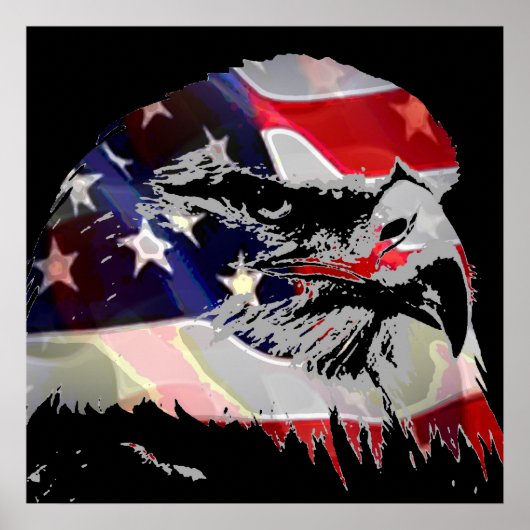 Pop Art American Flag Eagle Leadership Poster (Voorkant)