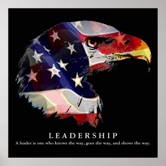 Pop Art American Flag Eagle Leadership Poster (Voorkant)