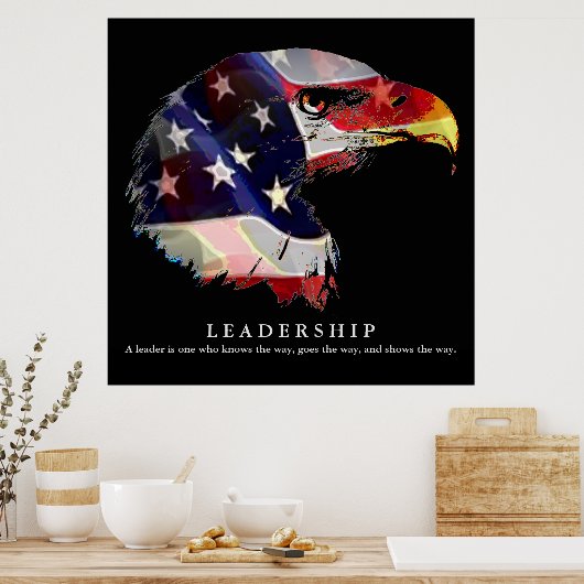 Pop Art American Flag Eagle Leadership Poster (Keuken)