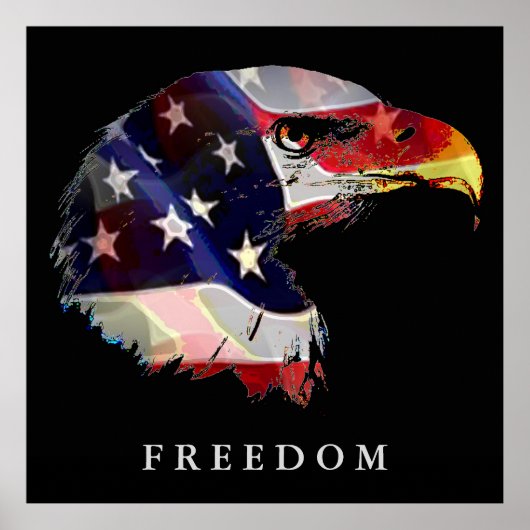 Pop Art Amerikaanse Flag Eagle Freedom Poster (Voorkant)