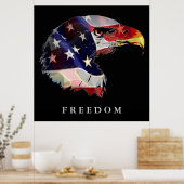 Pop Art Amerikaanse Flag Eagle Freedom Poster (Keuken)