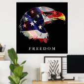 Pop Art Amerikaanse Flag Eagle Freedom Poster (Thuiskantoor)
