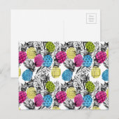 Pop Art Ananas en palmbladeren 2 Briefkaart (Voorkant / Achterkant)