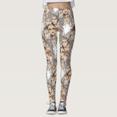 Pop Art Anime Pattern met Feminine Elements Leggings (Voorkant)