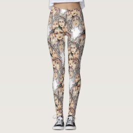 Pop Art Anime Pattern met Feminine Elements Leggings