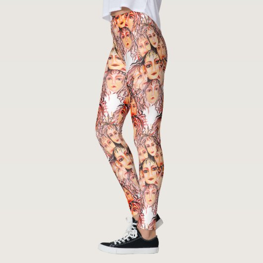 Pop Art Anime Pattern met Feminine Elements Leggings (Links)