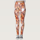 Pop Art Anime Pattern met Feminine Elements Leggings (Voorkant)