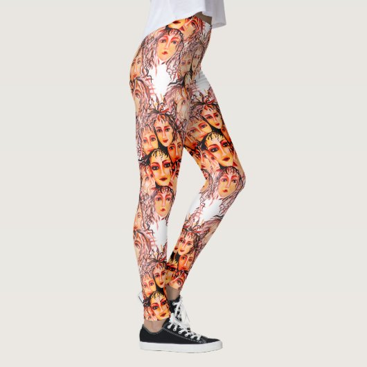 Pop Art Anime Pattern met Feminine Elements Leggings (Rechts)