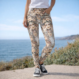 Pop Art Anime Pattern met Feminine Elements Leggings
