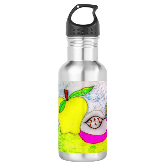 Pop Art Appels 24 oz Aluminium Waterfles (Voorkant)