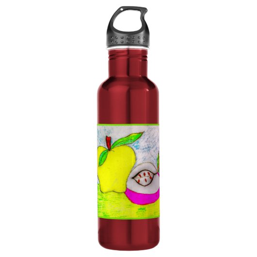Pop Art Appels 24 oz Aluminium Waterfles Waterfles (Voorkant)