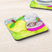 Pop Art Appels Drank Drankjes Onderzetter (Linkerzijde)