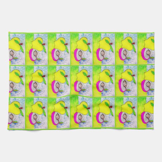 Pop Art Apple Kitchen Towel Theedoek (Horizontaal)