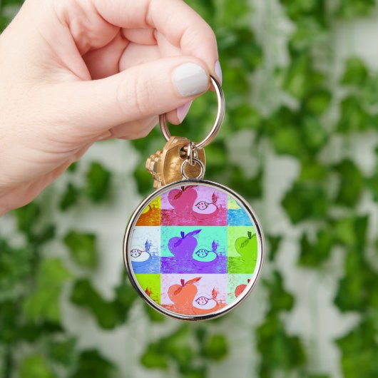 Pop Art Apple Sleutelhanger (Hand)