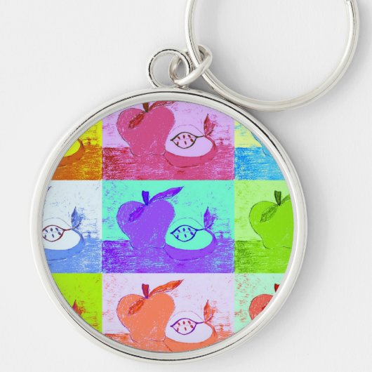 Pop Art Apple Sleutelhanger (Voorkant)