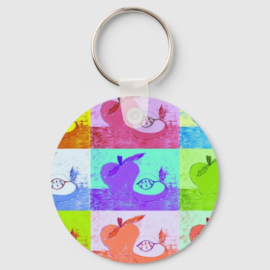 Pop Art Apple Sleutelhanger (Voorkant)