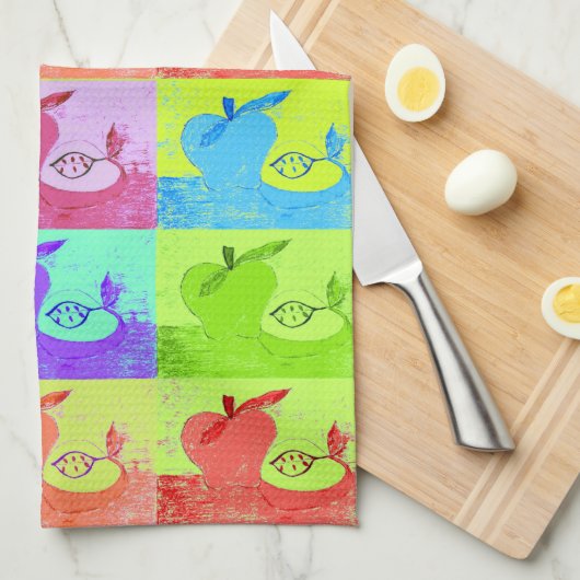 Pop Art Apple Theedoek (Quarter Fold)