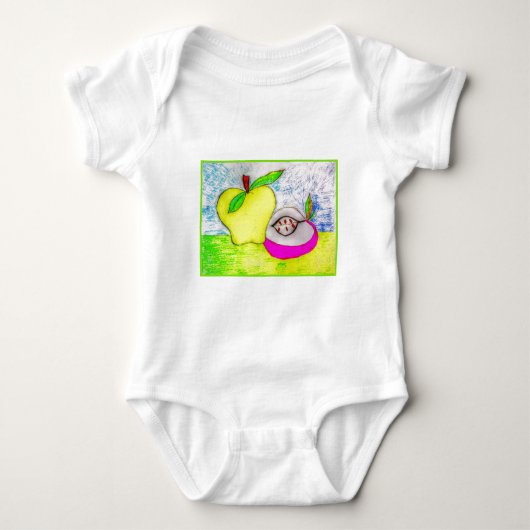 Pop Art Apples Baby Organic Creeper Romper (Voorkant)