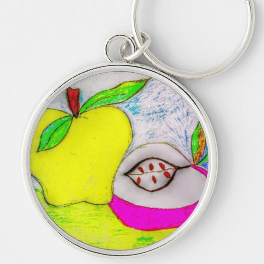 Pop Art Apples Sleutelhanger (Voorkant)