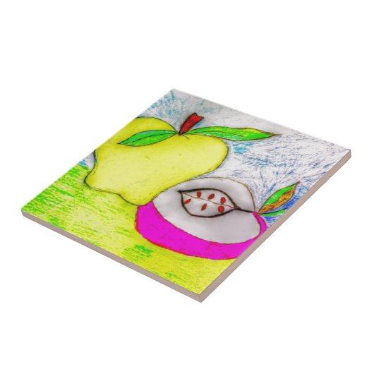 Pop Art Apples Tegeltje (Zijkant)