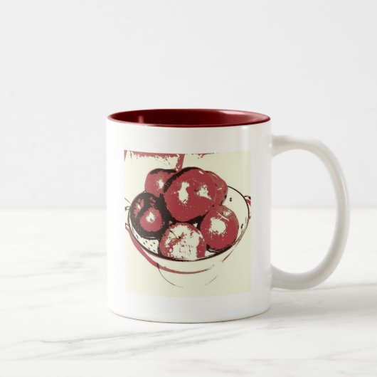 Pop Art Apples Tweekleurige Koffiemok (Rechts)