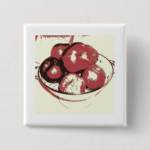 Pop Art Apples Vierkante Button 5,1 Cm