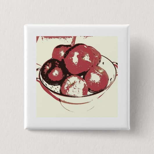 Pop Art Apples Vierkante Button 5,1 Cm (Voorkant)