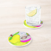 Pop Art Apples Zandsteen Onderzetter (Zijkant)