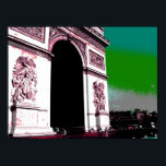 Pop Art Arc de Triomphe Poster<br><div class="desc">Pop poster van L'Arc de Triomphe in Parijs.</div>
