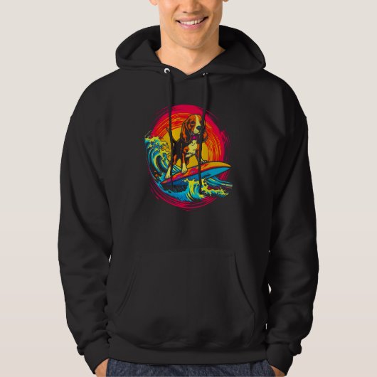 Pop Art Artist Design Beagle Dog Surf Hoodie (Voorkant)