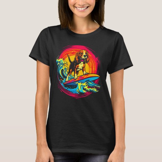 Pop Art Artist Design Beagle Dog Surf T-shirt (Voorkant)