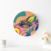 Pop Art Astronaut Driving Rocket Car Grote Klok (Huis)