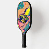 Pop Art Astronaut Driving Rocket Car Pickleball Paddle (Links)