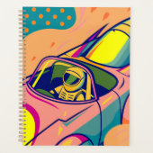 Pop Art Astronaut Driving Rocket Car Planner (Voorkant)