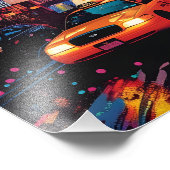 Pop Art: Atardecer en la Ciudad Foto Afdruk (Hoek)