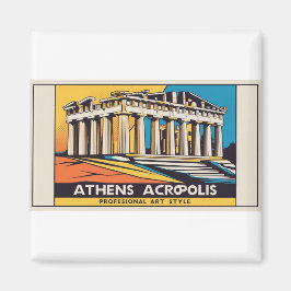 Pop-Art Athens Parthenon Magnet