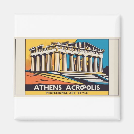 Pop-Art Athens Parthenon Magnet (Voorkant)