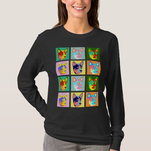 Pop Art Australian Cattle Dog T-shirt (Voorkant)