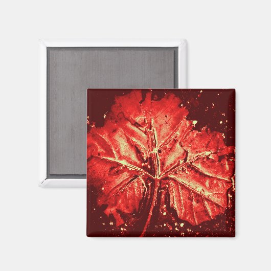 Pop Art Autumn Leaf Magnet (Voorkant / Achterkant)